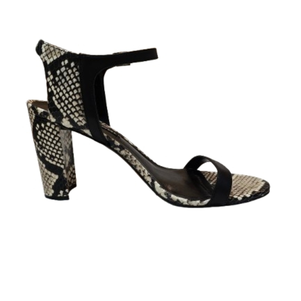 Nine West Nemble Leather Heel Sandals Women’s snakeskin 10